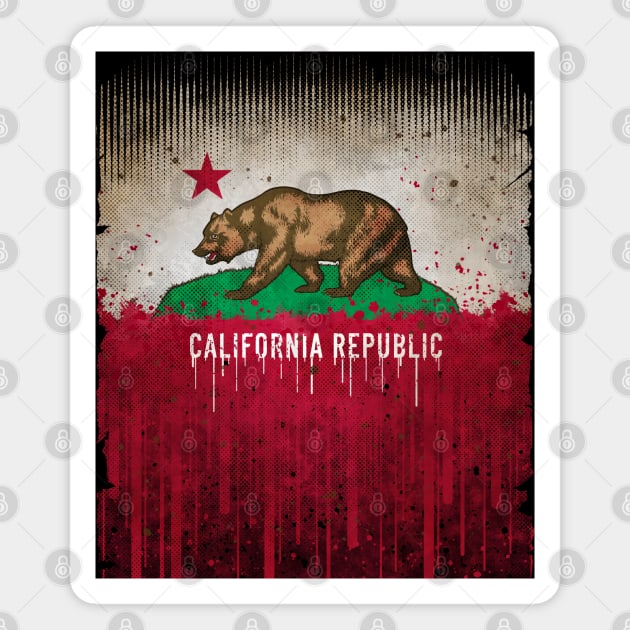 California Bear Flag (vintage Grunge Style) #1 Magnet by Winya